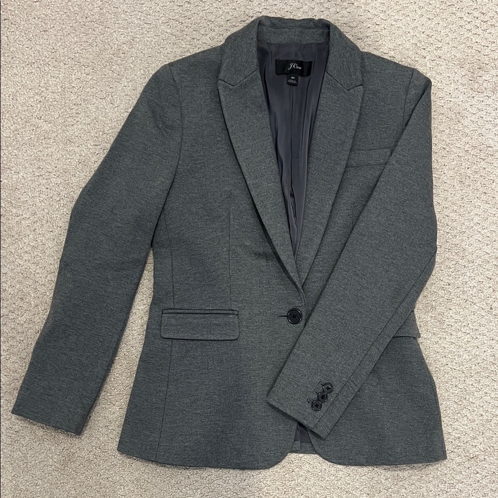 J. Crew Blazer in Dark Gray Ponte Size 4 Petite Style #J8063
